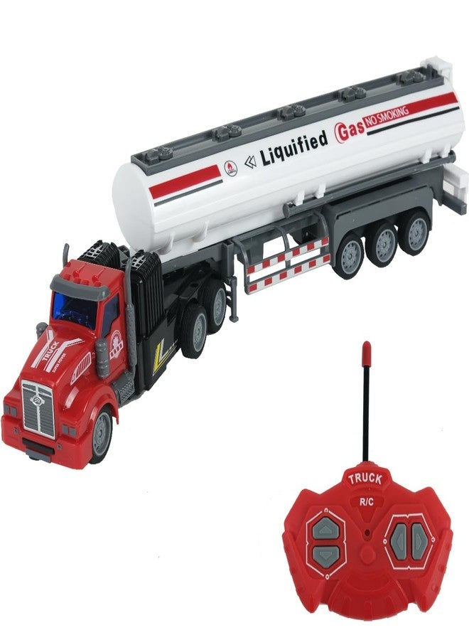 CALEST Remote Control Semi Truck Fuel Trailer, 14" 1:48 Fuel Trailer Truck Toy, Equipped with 2 Rechargeable Batteries, Gifts Ideas for Boys Age 3-8 Year Old - Image 1